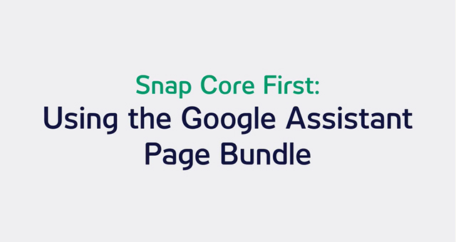 TD Snap: Using the Google Assistant Page Bundle